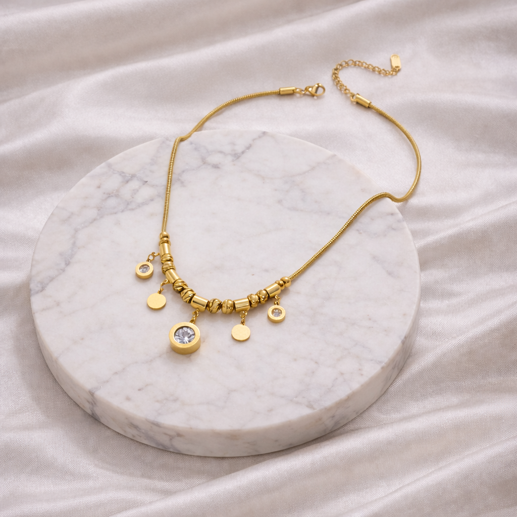 Roman Numeral Pendant Necklace - Stainless Steel 316L