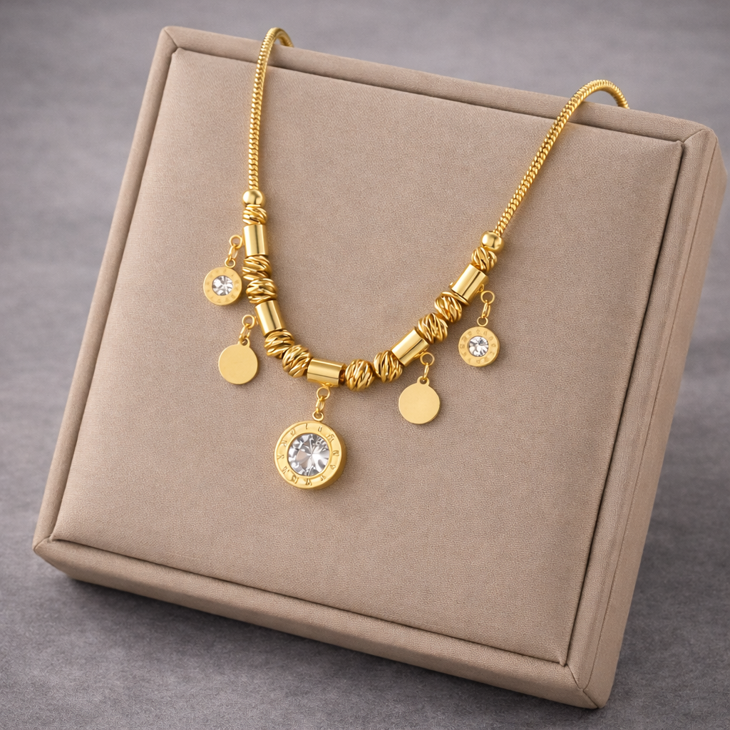 Roman Numeral Pendant Necklace – Elegance (N1821) – image 2