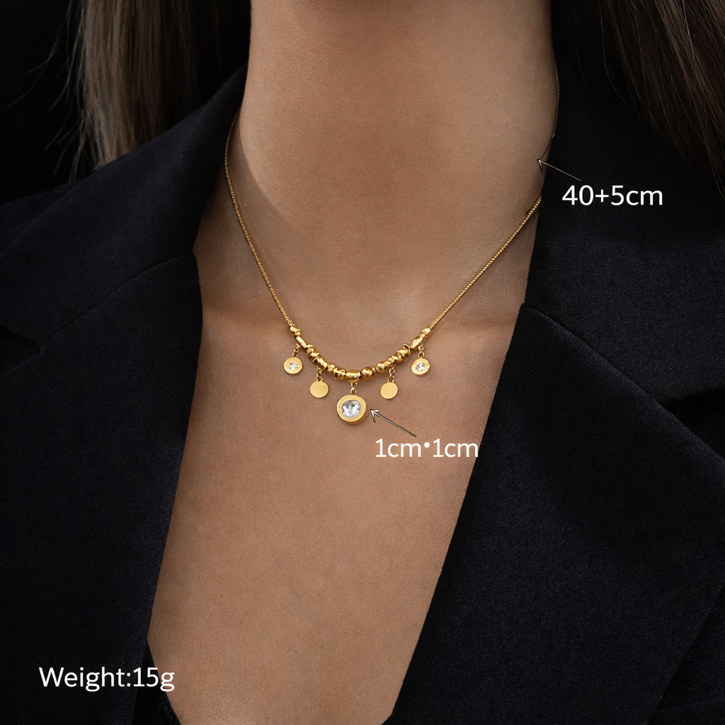 Roman Numeral Pendant Necklace - Stainless Steel 316L