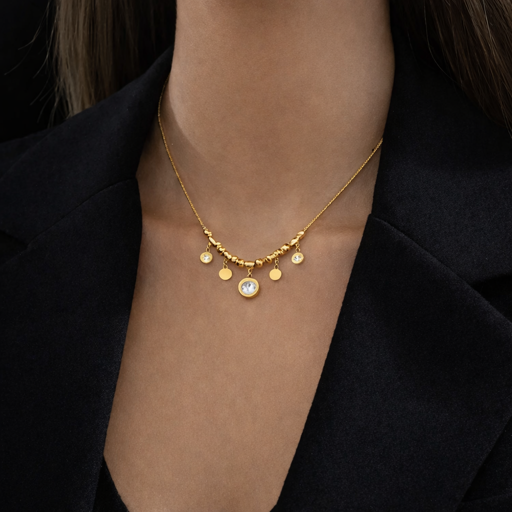 Roman Numeral Pendant Necklace - Stainless Steel 316L