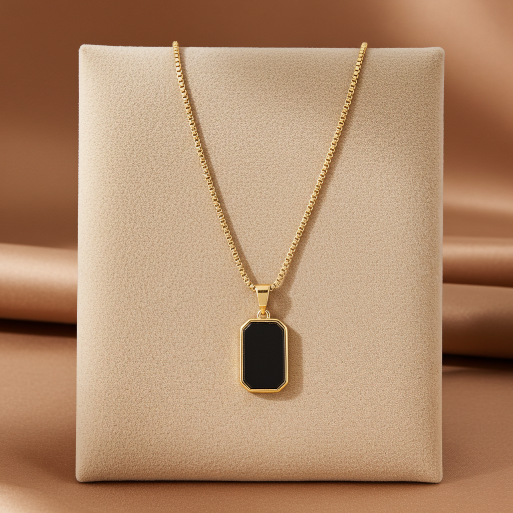 Rectangular Pendant Necklace - Stainless Steel 316L