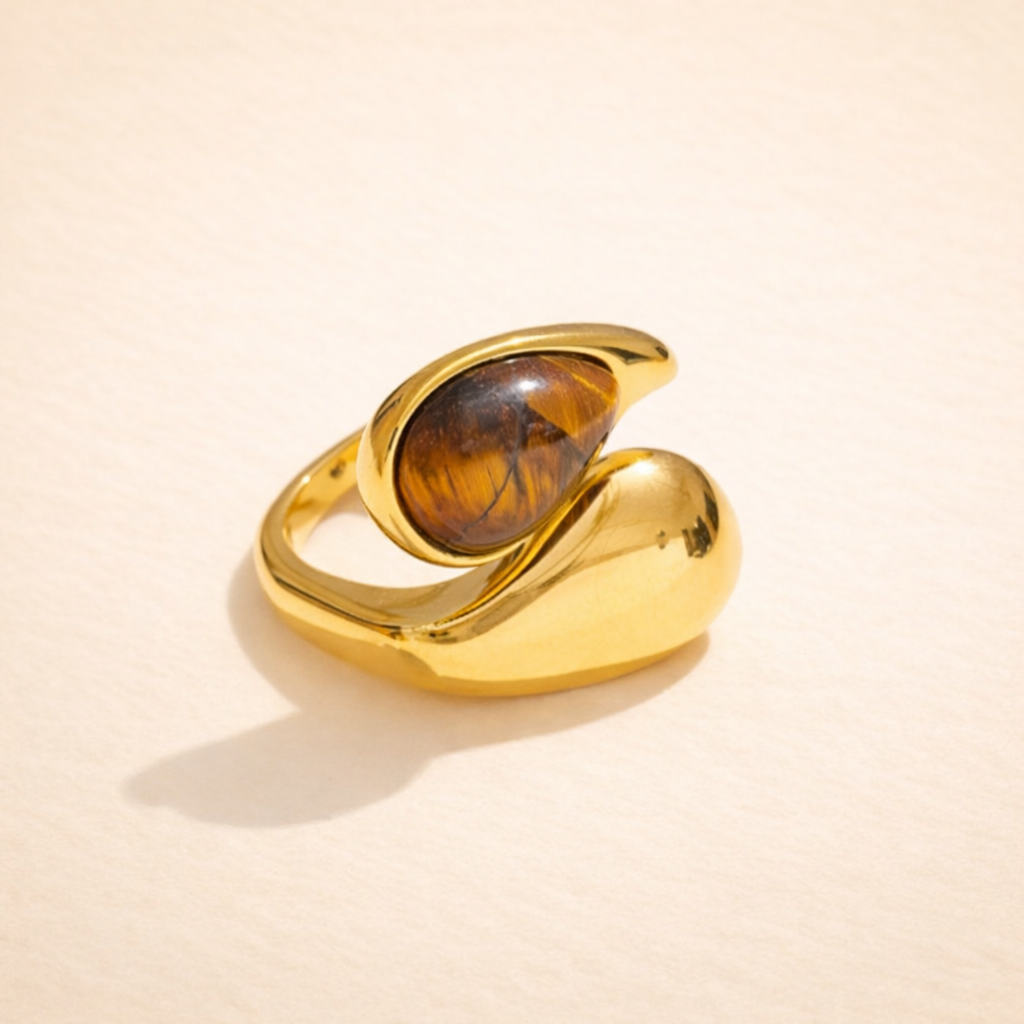 Pearl Drop Open Ring - 316L Stainless Steel - Stainless Steel 316L